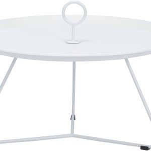 Bílý kovový konferenční stolek HOUE Eyelet 70 cm  - Výška35 cm- Průměr 70 cm