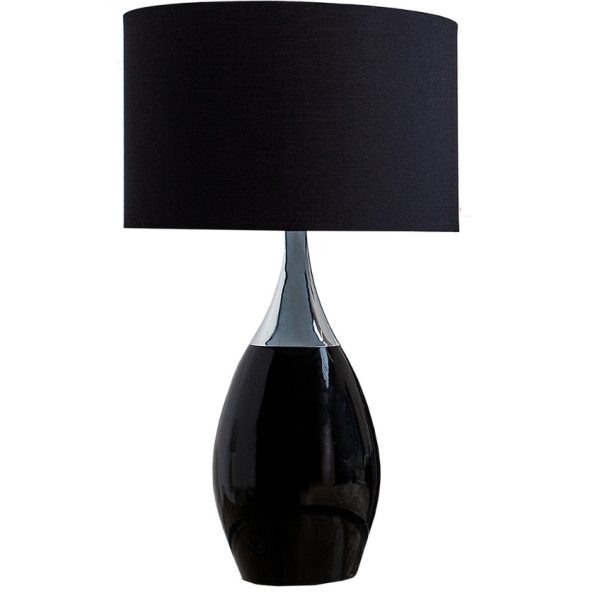 Moebel Living Černá stolní lampa Elegien 60 cm  - Výška60 cm- Šířka 30 cm