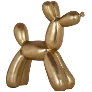 Zlatá dekorativní soška Richmond Dog 28 cm  - Výška28 cm- Šířka 26