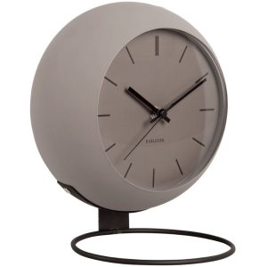 Time for home Světle hnědé kovové stolní hodiny Haleen 21 cm  - HodinyKov- Průměr 21 cm