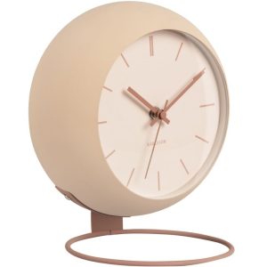 Time for home Pískově hnědé kovové stolní hodiny Haleen 21 cm  - HodinyKov- Průměr 21 cm