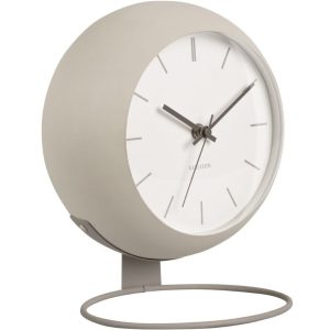 Time for home Světle šedé kovové stolní hodiny Haleen 21 cm  - HodinyKov- Průměr 21 cm