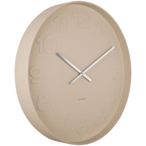Time for home Pískově hnědé kovové nástěnné hodiny Carissa 51 cm  - HodinyKov- Hloubka 6 cm