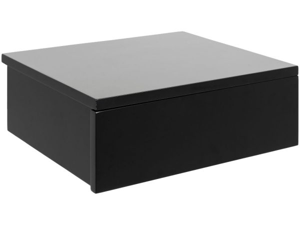 Scandi Černý lakovaný závěsný noční stolek Varana 37 x 32 cm  - Šířka37 cm- Hloubka 32 cm