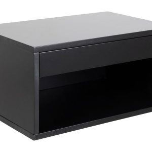 Scandi Černý lakovaný závěsný noční stolek Joseph 50 x 35 cm  - Šířka50 cm- Hloubka 35 cm