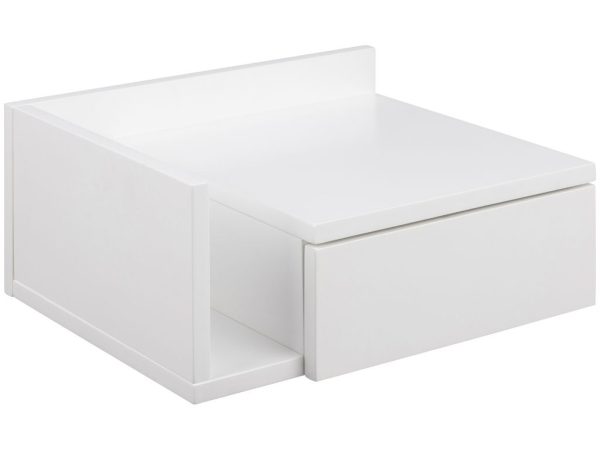 Scandi Bílý lakovaný noční stolek Alison 40 x 32 cm  - Šířka40 cm- Hloubka 32 cm