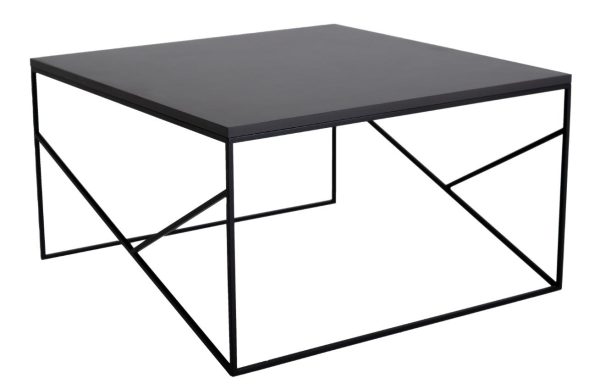 Nordic Design Černý lakovaný konferenční stolek Fanny 80 x 80 cm  - Šířka80 cm- Hloubka 80 cm
