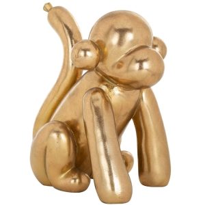 Zlatá dekorativní soška Richmond Monkey 25 cm  - Výška25 cm- Šířka 21
