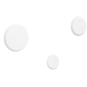 Set tří bílých bukových nástěnných věšáků Kave Home Nadua  - Průměr13/10/8 cm- Hloubka 4