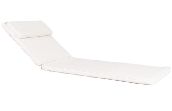 Nordic Living Bílý sedací polštář na zahradní lehátko Doraem  - Šířka62 cm- Délka 200 cm