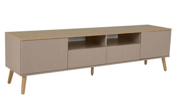 Matně kávově hnědý lakovaný TV stolek Tenzo Dot 192 x 43 cm  - Výška54 cm- Šířka 192 cm