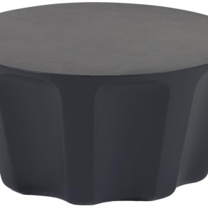Černý cementový konfereční stolek Kave Home Vilandra Ø 60 cm  - Výška30 cm- Průměr 60 cm
