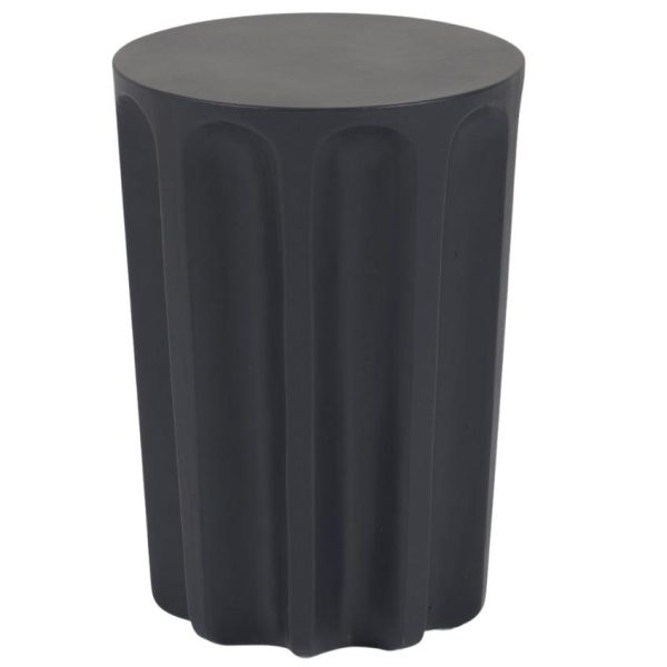 Černý cementový odkládací stolek Kave Home Vilandra Ø 32 cm  - Výška45 cm- Průměr 32 cm