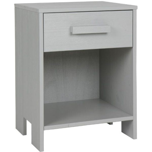 Hoorns Světle šedý noční stolek Koben  - Výška52 cm- Šířka 39 cm
