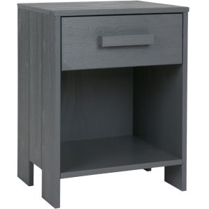 Hoorns Tmavě šedý noční stolek Koben  - Výška52 cm- Šířka 39 cm