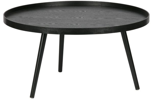 Hoorns Černý borovicový konferenční stolek Mireli 78 cm  - Výška39 cm- Průměr 78 cm