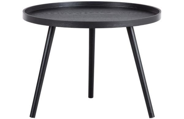 Hoorns Černý borovicový konferenční stolek Mireli 60 cm  - Výška34 cm- Průměr 60 cm
