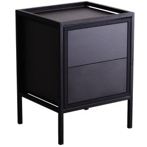 Nordic Design Černý noční stolek Skipo se zásuvkami 60 x 45 cm  - Výška60 cm- Šířka 45 cm