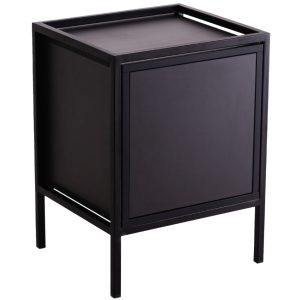 Nordic Design Černý noční stolek Skipo s dvířky 60 x 45 cm  - Výška60 cm- Šířka 45 cm
