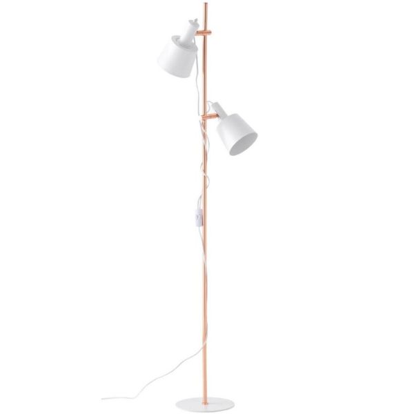 Bílá kovová stojací lampa Somcasa Pasula 155 cm  - Výška155 cm- Šířka 23 cm