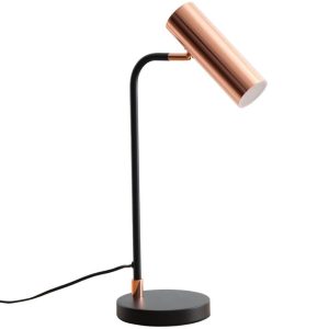 Měděná kovová stolní lampa Somcasa Riola 52 cm  - Výška52 cm- Šířka 16 cm