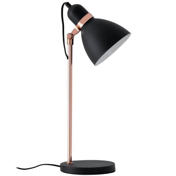 Černá kovová stolní lampa Somcasa Grisel 56 cm  - Výška56 cm- Šířka 18 cm