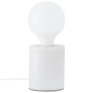 Bílá mramorová stolní lampa Somcasa Roser 11 cm  - Výška11 cm- Průměr 9 cm