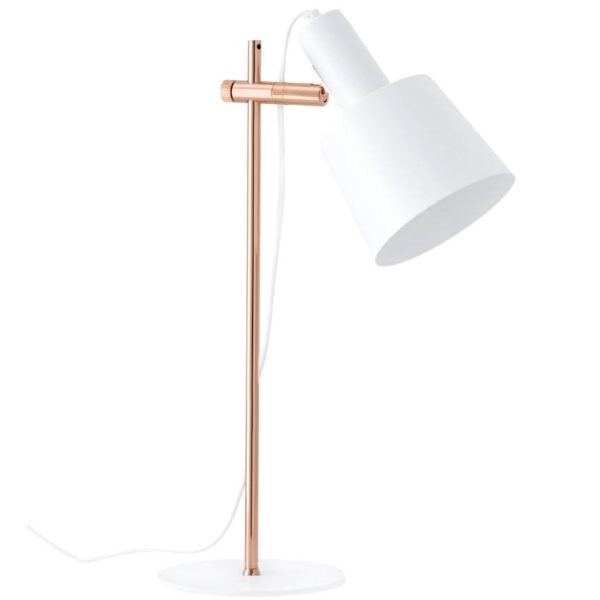 Bílá kovová stolní lampa Somcasa Estel 47 cm  - Výška47 cm- Šířka 16 cm