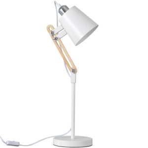 Bílá kovová stolní lampa Somcasa Antia 55 cm  - Výška55 cm- Šířka 17 cm