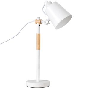 Bílá kovová stolní lampa Somcasa Iria 54 cm  - Výška54 cm- Šířka 15 cm