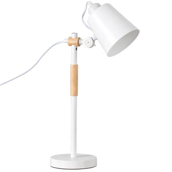 Bílá kovová stolní lampa Somcasa Iria 54 cm  - Výška54 cm- Šířka 15 cm