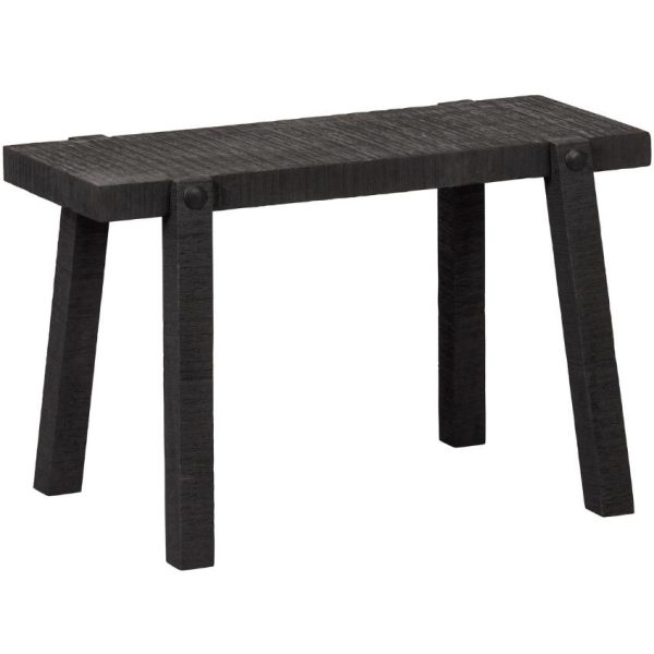 Hoorns Černý mangový odkládací stolek Lou 65 x 25 cm  - výška40 cm- šířka 65 cm