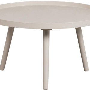 Hoorns Béžový lakovaný konferenční stolek Mireli 60 cm  - Výška34 cm- Průměr 60 cm
