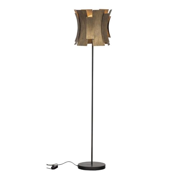 Hoorns Mosazná kovová stojací lampa Jermaine 144 cm  - Výška144 cm- Průměr 35 cm