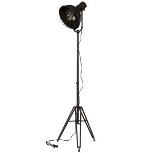 Hoorns Černá kovová stojací lampa Ruth 120-160 cm  - Výška120-160 cm- Šířka 54 cm
