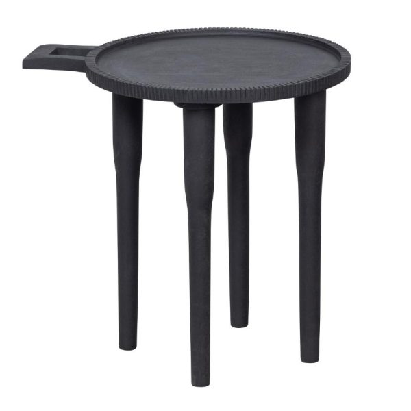 Hoorns Černý mangový odkládací stolek Onam 35 cm  - Výška41 cm- Šířka 35 cm