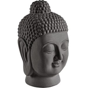 Antracitově šedá soška Bizzotto Buddha Head  - Výška35