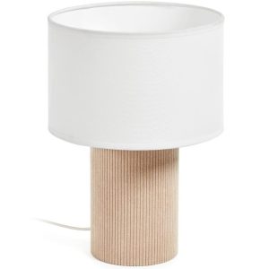 Béžová látková stolní lampa Kave Home Bianella 29 cm  - Výška29 cm- Průměr 20 cm