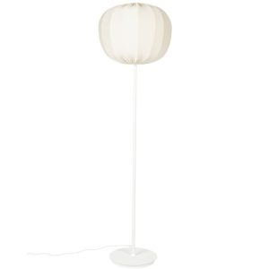 White Label Bílá látková stojací lampa WLL Shem 160 cm  - Výška160 cm- Průměr 45 cm