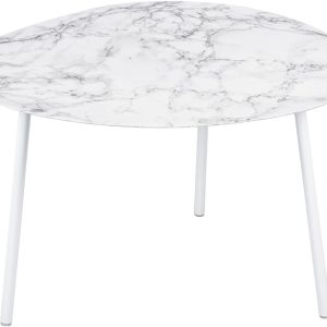 Time for home Bílý mramorový konferenční stolek Métis 51 cm  - Průměr51 cm- Výška 38 cm