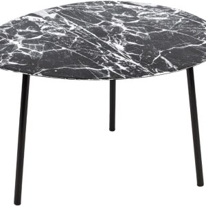 Time for home Černý mramorový konferenční stolek Métis 51 cm  - Průměr51 cm- Výška 38 cm