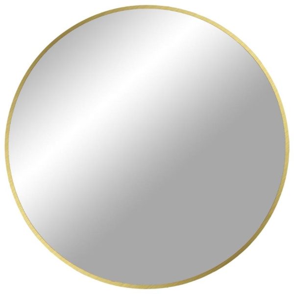 Nordic Living Zlaté kulaté závěsné zrcadlo Zahrah 80 cm  - Průměr80 cm- Hloubka 2