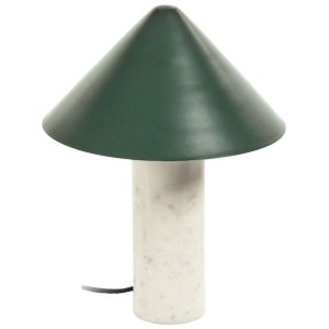 Zelená kovová stolní lampa Kave Home Valentine  - Výška32 cm- Šířka 25 cm