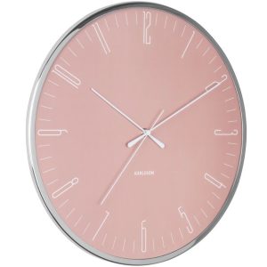 Time for home Růžové kulaté nástěnné hodiny Odonata 40 cm  - Průměr40 cm- Hloubka 4 cm