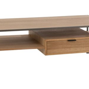 Hnědý dřevěný konferenční stolek J-line Differa 120 x 60 cm  - Výška42