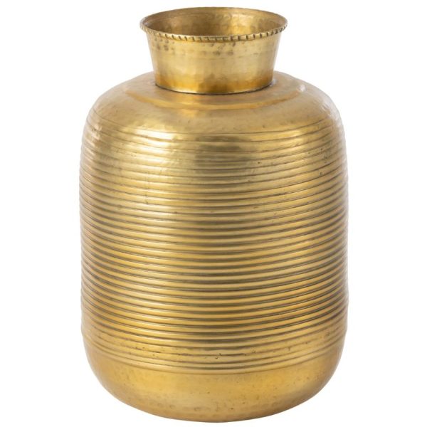 Zlatá kovová váza J-line Ringot 45 cm  - Výška45 cm- Průměr 31 cm