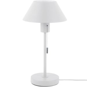 Time for home Bílá kovová stolní lampa Royl  - Výška36 cm- Průměr 20 cm