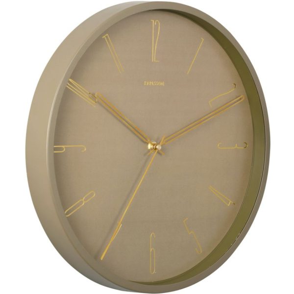 Time for home Zelené kovové nástěnné hodiny Saeli 35 cm  - Průměr35 cm- Hloubka 4 cm
