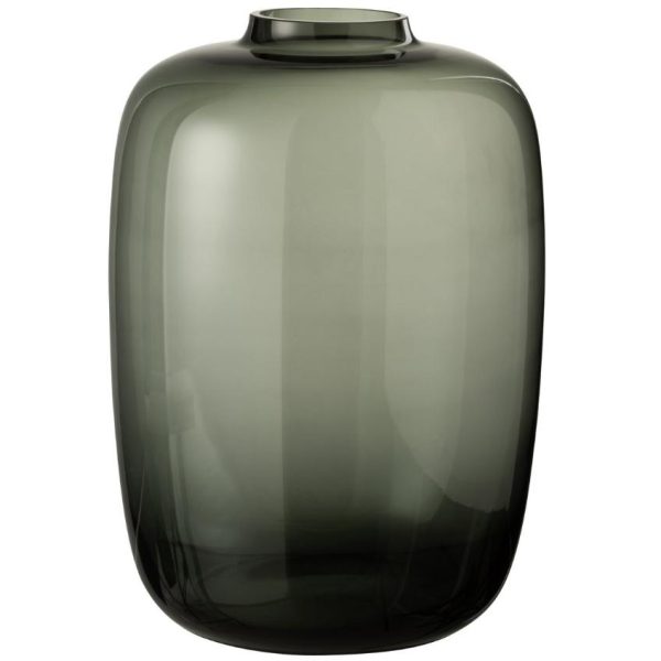 Zelená skleněná váza J-Line Nogun 35 cm  - výška35 cm- průměr vázy 24