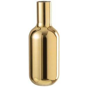 Zlatá skleněná dekorativní váza J-Line Sonum 32 cm  - výška32 cm- průměr 12 cm